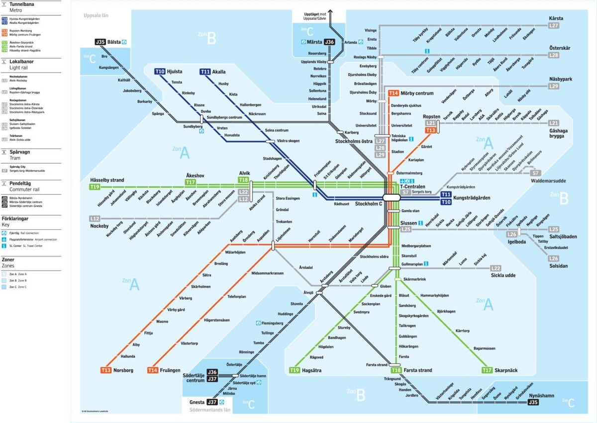 sl tunnelbana mapu