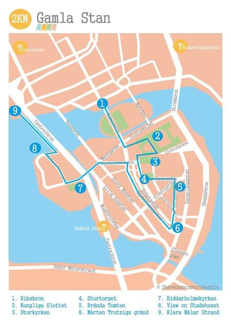 Štokholme gamla stan mapu