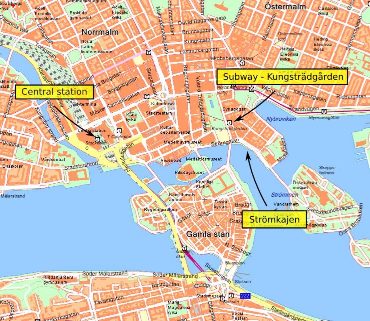 Stockholm central mapu