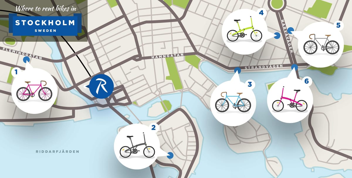 Stockholm city bicykle mapu