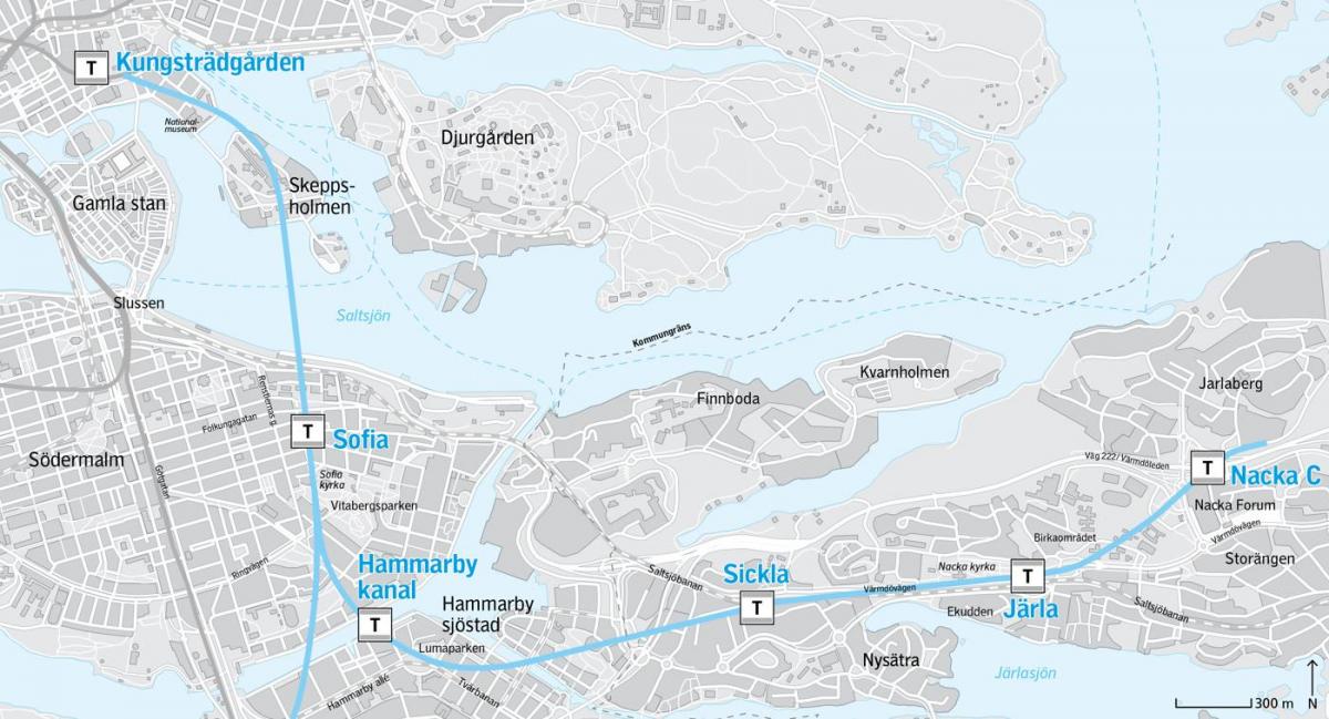 mapa nacka Štokholme