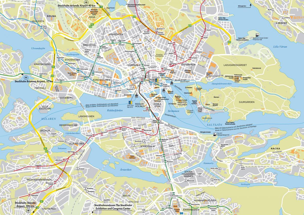mapa mesta Stockholm