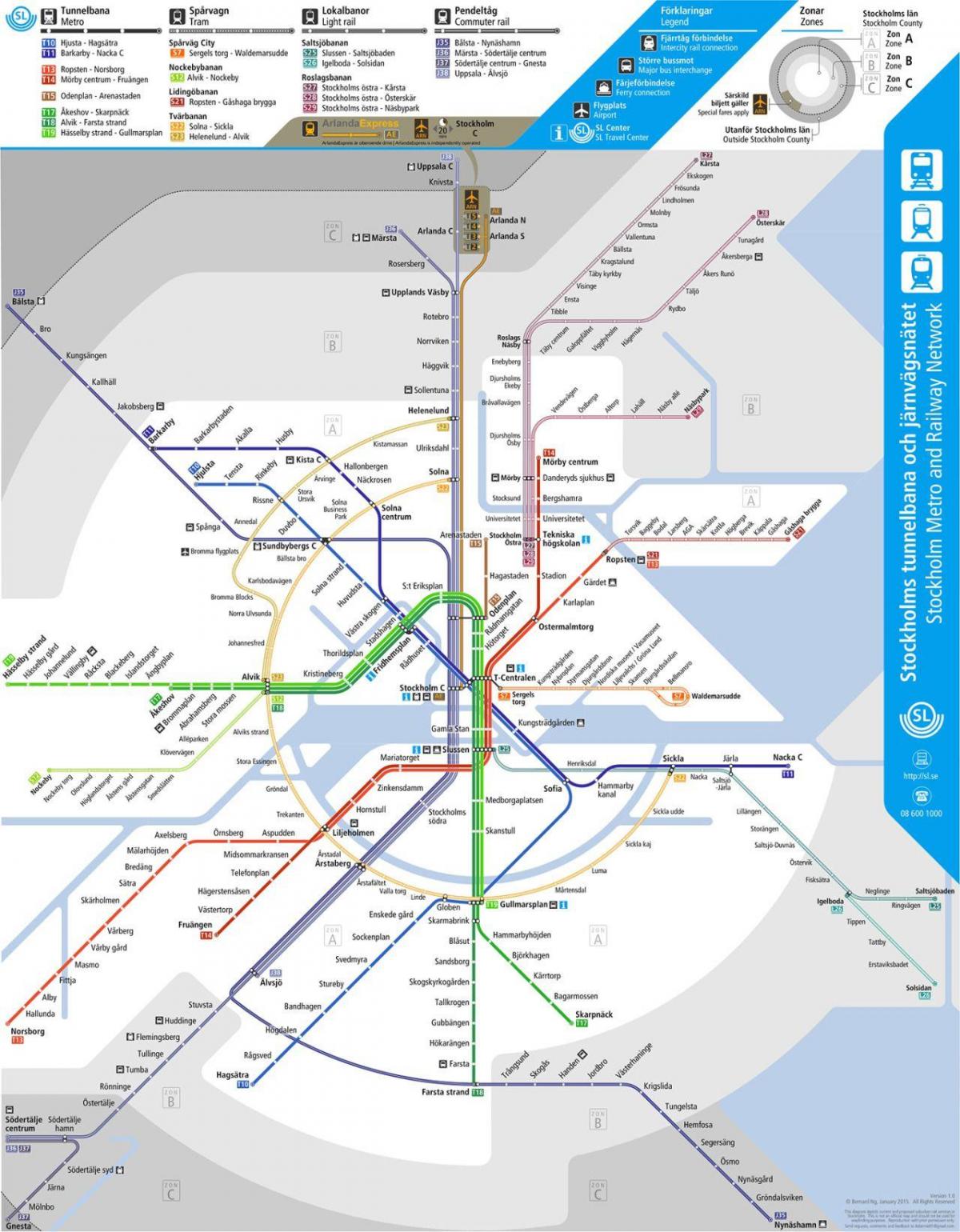 verejná doprava mapu Stockholm