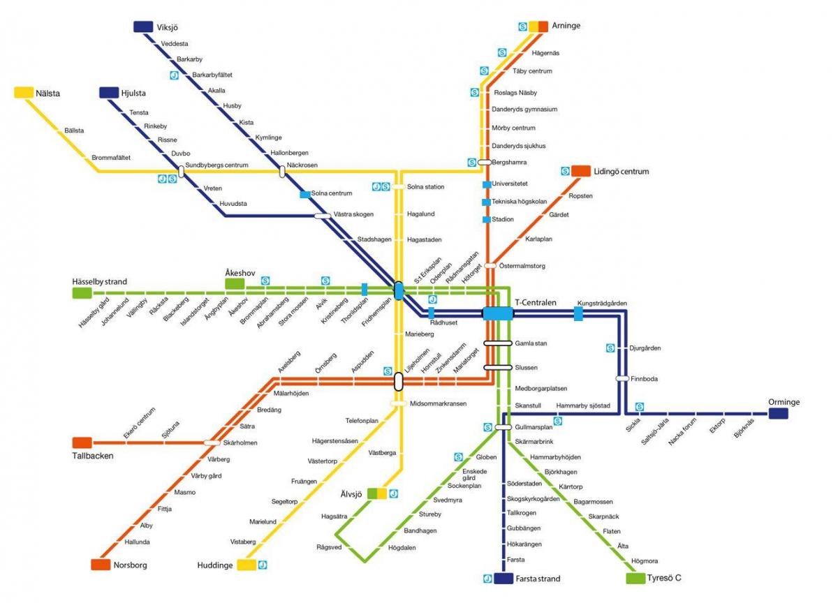 mapu Stockholm metro umenie