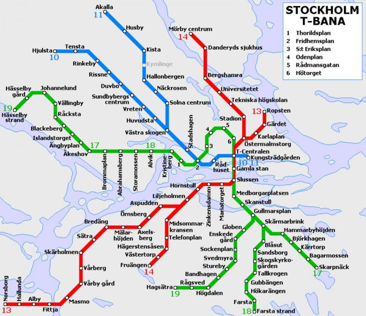 Štokholme t bahn mapu
