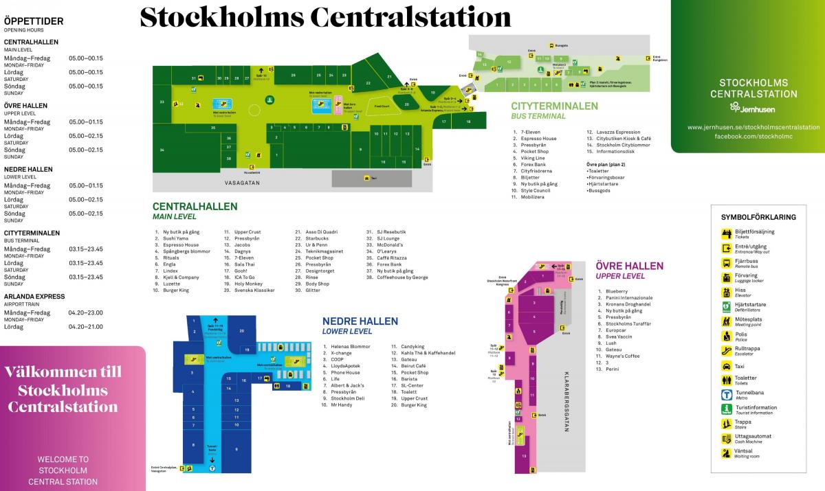 Štokholme železničnej stanice mapu