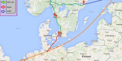 Trajekt na mapu Stockholm