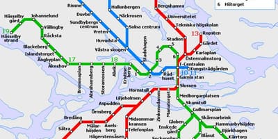 Verejná doprava v Štokholme mapu