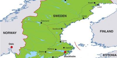 Hlavné mesto Švédska mapu