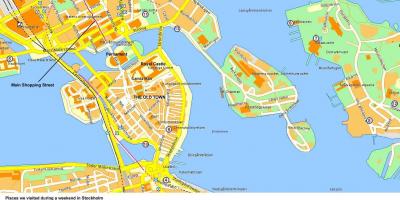Štokholme centrum mapu