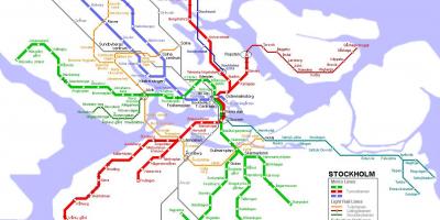 Švédsko tunnelbana mapu