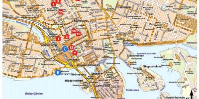Turistické mapy Štokholme vo Švédsku