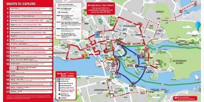 Štokholme červený autobus mapu