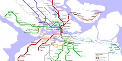 Metro mapu Štokholme vo Švédsku